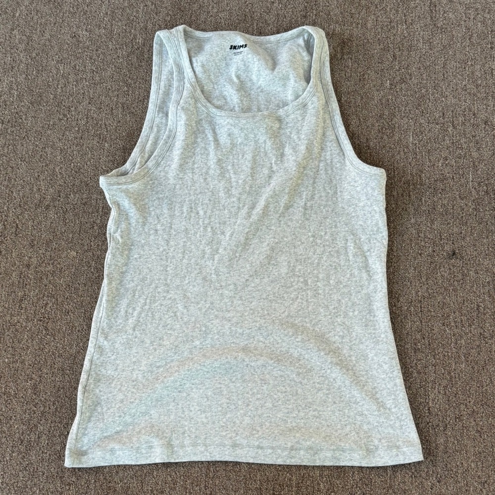 Skims Mens Ribbed Tank‎ Top Light Heather Gray 2X TP-TNK-5788M